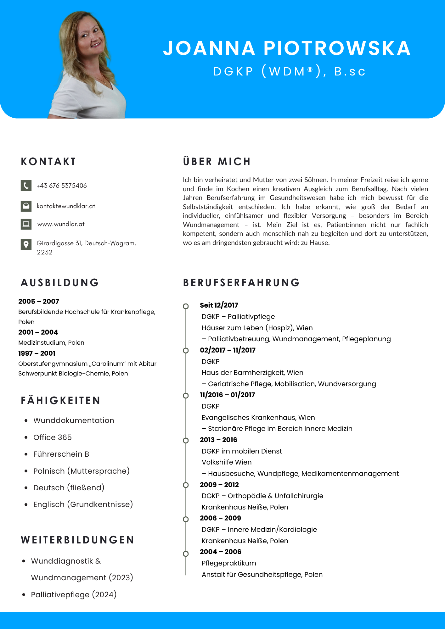 Mobile Wundmanagerin Wien und NÖ Hausbesuche